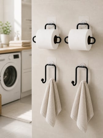 Banyo ve Mutfak İçin 4 Parça Set 2 Adet Kağıtlık 2 Adet Havlu Askısı