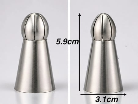 5'li Profesyonel Rus Top Duy Ucu Seti – 5.9 Cm Büyük Boy Paslanmaz Çelik Krema Sıkma Ve Fırfır Uçları