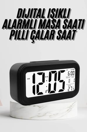 Dijital Masa Saati Termometre Takvim Led Ekran Pilli Ev Ofis Masası