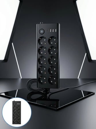 Usb Ve Type-c Çıkışlı 10'lu Akım Korumalı Çoklu Priz Güç Dağıtıcı