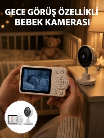 Gece Görüşlü Kablosuz Bebek Monitörü Ağlama Ve Hareket Algılama Yeni Nesil