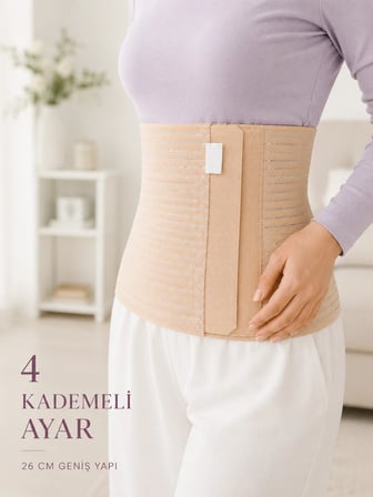 26 cm Abdominal Korse Doğum Sonrası 4 Kademeli Ayarlanabilir Karın Bel Korsesi
