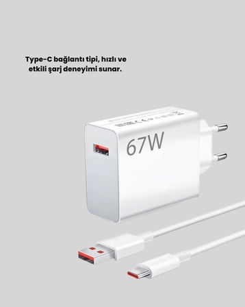 67 Watt Type C Hızlı Şarj Başlık Xiaomi Black Shark Uyumlu Yeni Nesil
