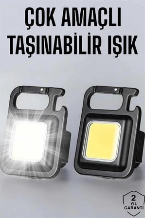 Anahtarlık Çok Amaçlı Mıknatıslı Taşınabilir Işık Led Şarjlı
