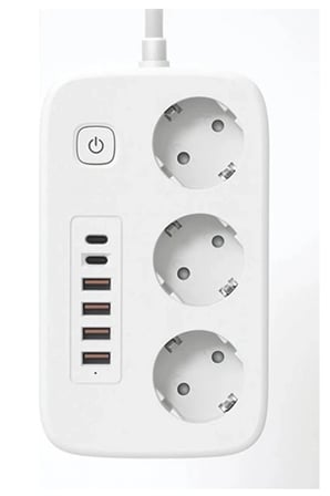  akım Korumalı Priz Ve Masaüstü Şarj İstasyonu Kablosuz 3 Priz ,4 Usb, 2 Type-c Girişli 2 Metre