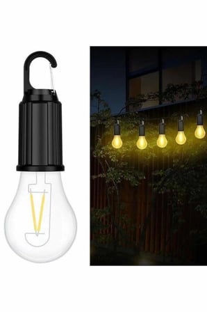 Şarjlı Dekoratif Kamp Lambası Askılı Ampul Led Işık Type-c Girişli