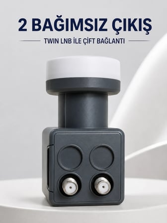 Çift Çıkışlı Twin Lnb 4k Ultra Hd Uyumlu Ku Band Uydu Anten Başlığı 0.1 Db