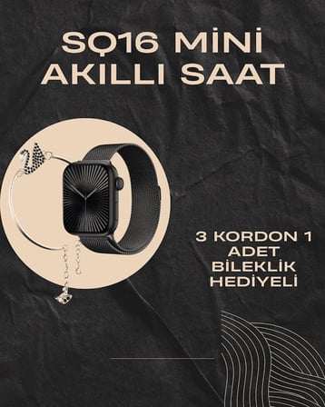 SQ-16 Mini Series 10 Akıllı Saat | Şık Ve Hafif Tasarım, 3 Kordon Seçeneği