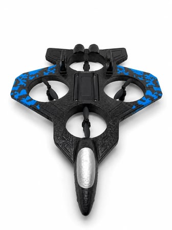 4 Pervaneli Jet Uçak Drone Uzaktan Kumandalı 360° Takla Renkli Işıklı Dengeli Uçuş