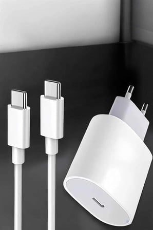 Şarj Aleti İOS 15/15 Pro Max Uyumlu Şarj Adaptörü ve Kablosu