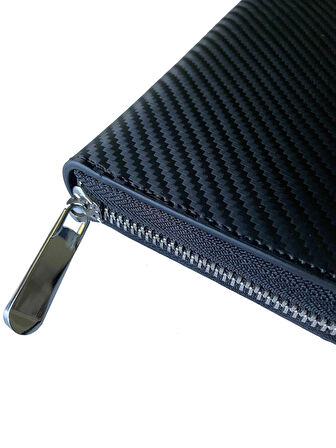 Karbonfiber Zip Cüzdan