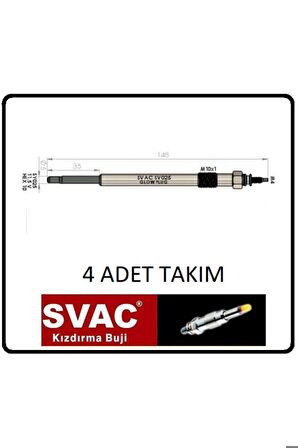 Kızdırma Buji Jumper 2.2hdi Transit V184 2.2-2.4tdci S-max -4 Ad. Takım Sv025 4612191