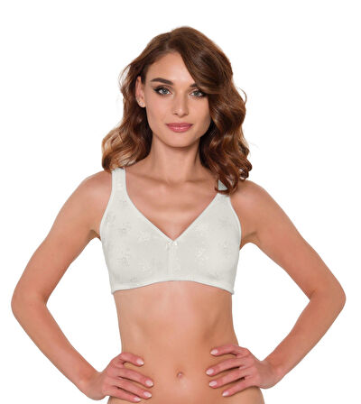 Pamuklu Dantel Detaylı Ten Rengi Cepli Protez Sütyen
