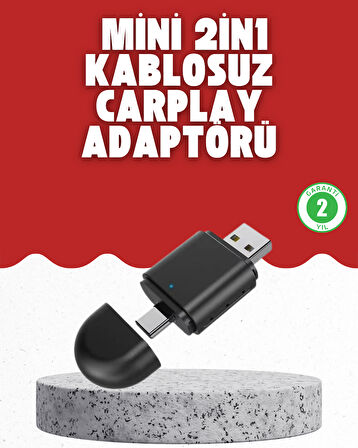 Kablosuz CarPlay Dönüştürücü – Akıllı Tak & Çalıştır Araç Adaptörü
