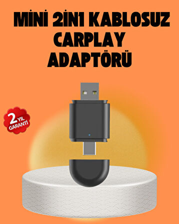 Kablosuz CarPlay ve Android Auto Dönüştürücü – USB-A & Type-C Girişli Akıllı Adaptör