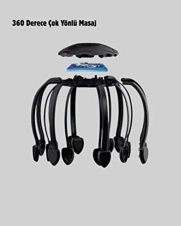Elektrikli Saç Derisi Masaj Aleti Çok Noktalı 8 Kollu Titreşimli Masaj