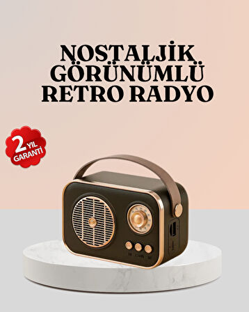 Bluetooth’lu Retro Radyo – FM Destekli Nostaljik Hoparlör