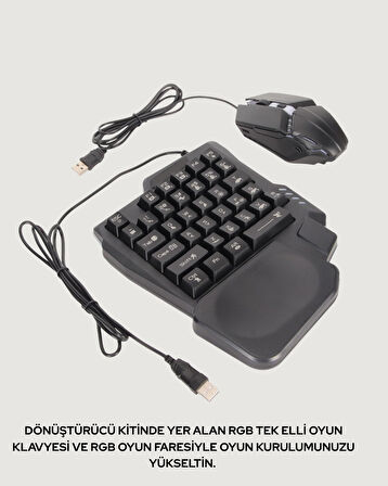Tak-Çalıştır Mobil Oyun Seti – X8 Pro Teknolojili Klavye Mouse Kombo
