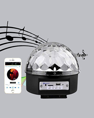 Bluetooth Hoparlörlü LED Disko Işığı Müzik Ritim Duyarlı ve Taşınabilir