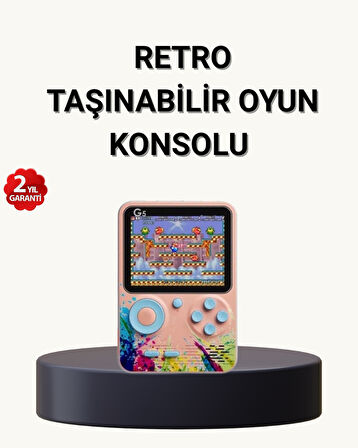 500 Klasik Oyunlu Retro Oyun Konsolu Taşınabilir ve TV Bağlantılı