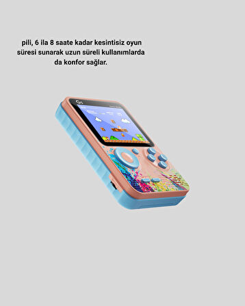 500 Klasik Oyunlu Retro Oyun Konsolu Taşınabilir ve TV Bağlantılı