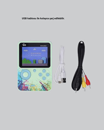 G5 Taşınabilir Retro Game Box 500 Oyunlu Şarjlı Mini Oyun Konsolu