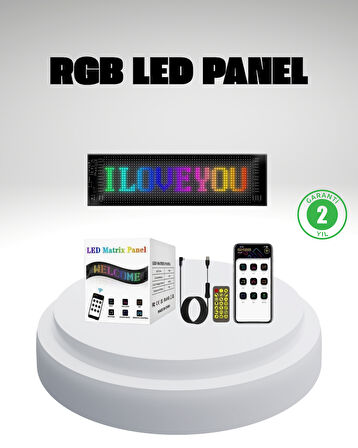 RGB LED Panel – Mobil Uyumlu, Yazı ve GIF Destekli, USB Bağlantılı Dekoratif Ekran
