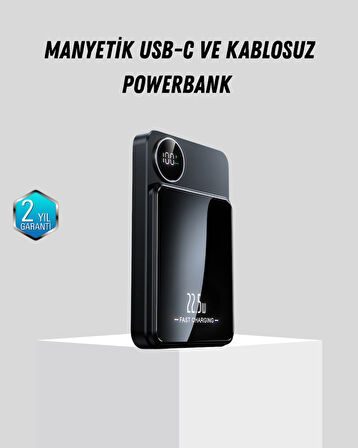 Manyetik Güç Bankası 15W Kablosuz 20W PD Hızlı Şarj