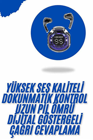 Kablosuz Dijital Göstergeli Powerbanklı IOS ve  Android Uyumlu  Kulaklık