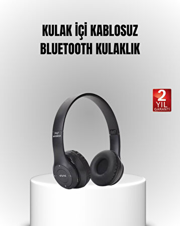Bluetooth Kablosuz Kulaklık – Extra Bass, TF Kart, Mikrofonlu, Ayarlanabilir Ergonomik Tasarım