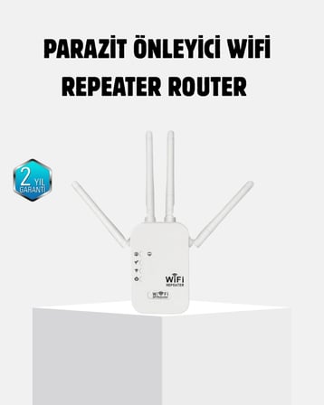 Hediye Antenli Wifi Repeater 300m2 Kapsama Alanı Wpa3 Güvenlikli