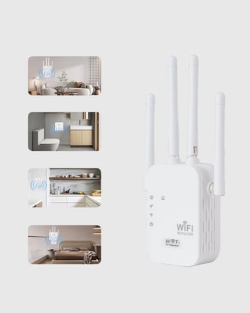 Hediye Antenli Wifi Repeater 300m2 Kapsama Alanı Wpa3 Güvenlikli