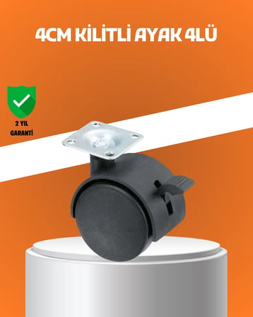 Hediye Kilitli Mini Tekerlek Ayak 4 Cm 4’lü Set