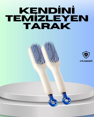 Hediye Kendini Temizleyen Ergonomik Saç Tarağı – Abs Gövde, Silikon Diş