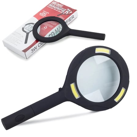 Hediye Nikula-3 Ledli Işıklı El Büyüteci 250 Lümen Beyaz Işık Büyüteç 3x Zoom Tamirci Büyüteç Wt-374