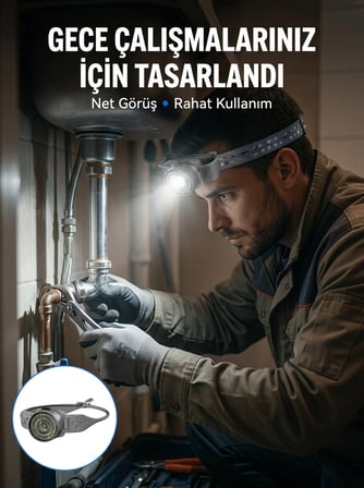Hediye Yüksek Parlaklıklı Led Kafa Feneri Gece Çalışmaları İçin Yüksek Parlaklıklı