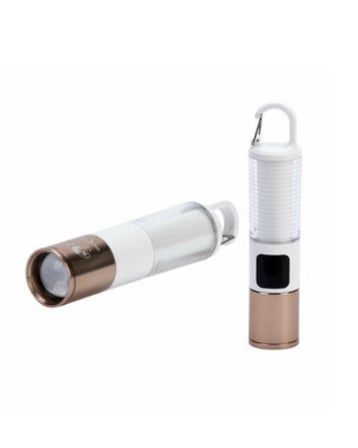 Hediye Çok Amaçlı Kamp Feneri Usb Şarjlı Çift Işık Kaynaklı Güç Ekranlı Led Aydınlatma