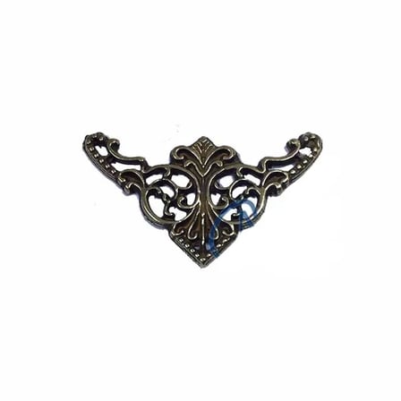 Hediye Dekoratif Köşe Süsü, Köşelik - Küçük, 19x34mm, Antik, 100 Adet