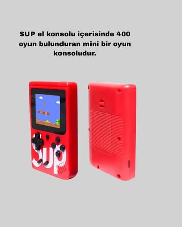 Hediye Sup Retro El Konsolu – 500 Oyun, Tv Bağlantılı, 3 İnç Ekranlı Şarjlı Mini Atari