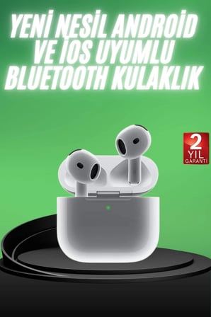 Hediye Yeni Nesil Bluetooth Kulaklık Beyaz Çağrı Cevaplayabilen Kablosuz