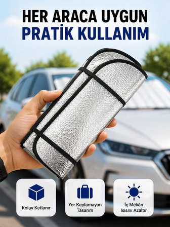 Hediye Araç Ön Cam Güneşlik Isı Yalıtımlı Katlanabilir Model Renault Megane Honda Civic Opel Astra Ford Focus