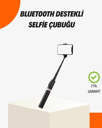 Hediye Bluetooth’lu Işıklı Selfie Çubuğu – Katlanabilir, 130 Cm