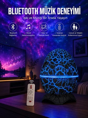Hediye Dinozor Speaker Renk Değiştirme Projeksiyon Modu Bluetooth Hoparlör Gece Lambası Yeni Nesil