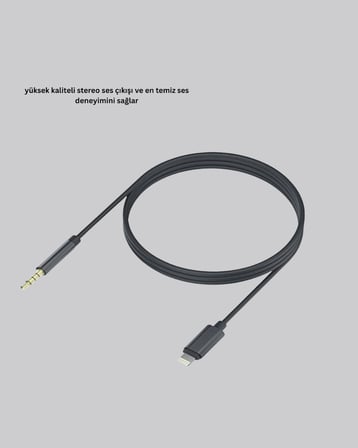 Hediye Lightning To 3.5mm Aux Ses Dönüştürücü Kablo 1 Metre Stereo Uyumlu