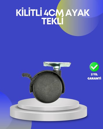 Hediye Dolap Ve Raflar İçin 4 Cm Kilitli Tekerlek Tekli
