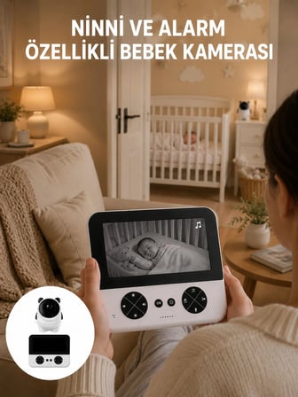 Hediye Uzaktan Kontrollü Hd Bebek Kamerası Zoom Ve Sıcaklık Sensörlü Yeni Nesil