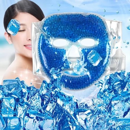 Hediye Jel Buz Paketi Yüz Maskesi Baş Ağrısı Yastık Kozmetik Maske + Çift Taraflı Cilt Fırçası