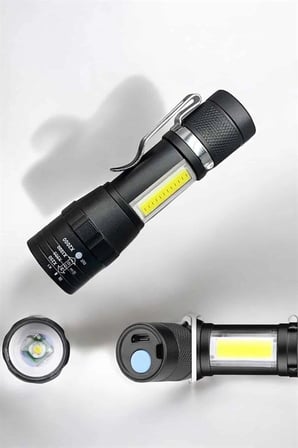 Hediye El Feneri Led Usb Şarjlı Zoom Mini Led Işık Acil Durum Feneri