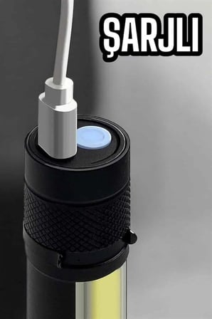 Hediye El Feneri Led Usb Şarjlı Zoom Mini Led Işık Acil Durum Feneri