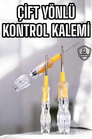 Hediye Çift Taraflı Elektrik Kontrol Kalemi Şeffaf Tornavida